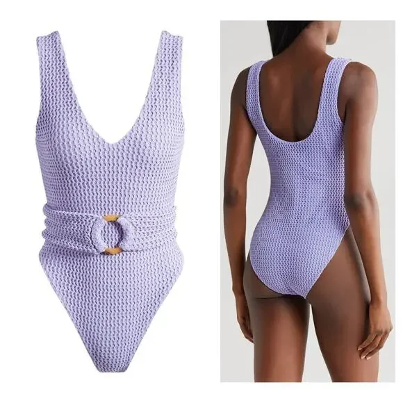 Montce Lavender Textured One Piece Swimsuit - Picture 2 of 9